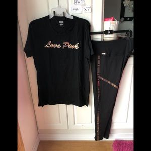NWT Victoria Secret pink large rose gold blingSET